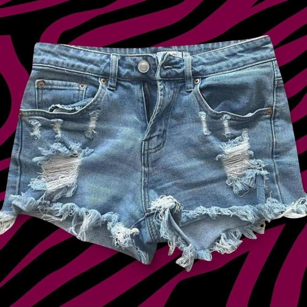 Rue21 Blue Distressed Jean Shorts